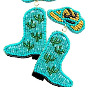 Pendientes de Flores Bordadas a Mano con Cuentas de Semillas, Diseño Creativo y Moderno para Mujer, por MD HANDICRAFTS - Product Image 1