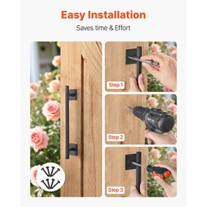 4Pcs Rustic 12.6 in Heavy Duty Carbon Steel <b>Barn</b> <b>Door</b> <b>Handles</b> Garden Gate Pulls - Product Image 4