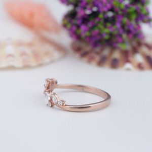 Leaf Shape <b>Adjustable</b> Open Rose Gold Plated 925 <b>Sterling</b> <b>Silver</b> Diamond Knuckle Finger <b>Rings</b> Fashion Jewelry for Women - Product Image 2