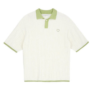 Pull-over décontracté Wearpex personnalisé en maille pour femme, à manches courtes, col rabattu boutonné, en polyester/coton, séchage rapide, tendance - Product Image 1