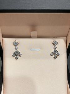 14K White Gold Lab Grown Diamond Princess <b>Drop</b> Earrings Classic Diamond Dangle Earrings for Women Fine Jewelry Style - Product Image 5