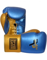 Gants de boxe Plam International en cuir de vachette métallisé à lacets, rembourrage multicouche pour le kick-boxing professionnel