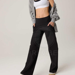 New Style Custom Made Yoga Mid Waist <b>Flare</b> <b>Legging</b> with Customized Colors & Sizes Spandex/Polyester High Quality Made Pakistan - Product Image 3