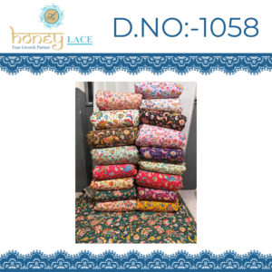 ผ้าเครปเนื้อปานกลางคุณภาพสูง ฮันนี่เลซ ผลิตจากเส้นใยโพลีเอสเตอร์/ไนลอน/เมทัลลิก  แบบไม่ถักทอ  ตกแต่งด้วยลายดอกไม้/ลูกปัด เหมาะสำหรับงานแต่งงาน - Product Image 4