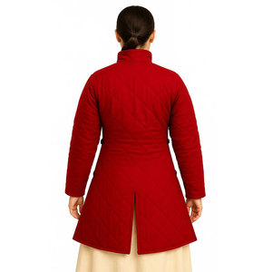 Gambeson matelassé rouge médiéval, veste rembourrée, costume historique, reconstitution historique, manteau rembourré en coton pour femmes - Product Image 2