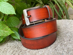 Cinturones de Cuero de Vaca de Alta Calidad, Cinturón de Cuero Genuino de Grano Completo, Hecho a Mano - Product Image 5