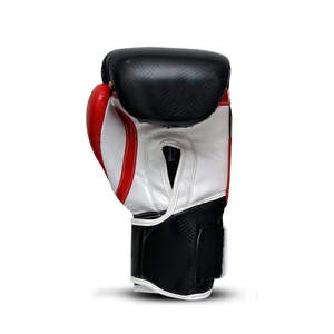 Gants de boxe en cuir PU noir, blanc, rouge, fermeture Velcro, sangle de poignet réglable pour adultes - Product Image 4