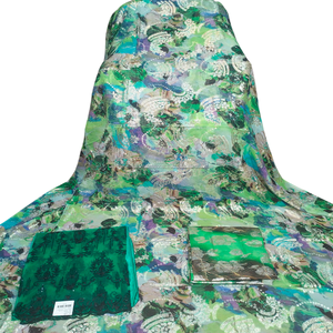 Elegante Vestido Dirac Somalí Ecológico para Niñas, Color Rosa Gurgura, Bordado Dorado, Tela Suave de Chifón, Jacquard de Sarga - Product Image 5