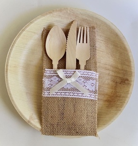 Couteau à gâteau de luxe en bois de bouleau 155 mm, ustensiles jetables compostables pour la boulangerie et la restauration, lot de 100 pièces - Product Image 1