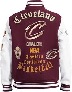 Veste de baseball rétro en laine personnalisée OEM/ODM avec col et poignets côtelés – Prix de gros en vrac - Product Image 6