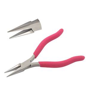 125mm Stainless Steel Chain Nose Pliers Smooth Jaw Matt <b>Foam</b> Handles Circlip OEM Jewelry Making DIY <b>Crafts</b> Crimping Fishing - Product Image 1