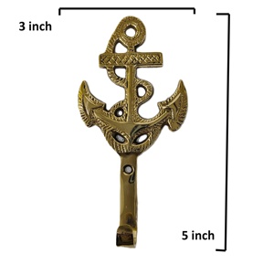 Rắn Brass Thân Thiện Với Môi Cổ Điển Wall Mount <span class=keywords><strong>Hook</strong></span> Trang Trí Neo Tàu Thiết Kế Nhà Máy Mô Hình Có Thể Tháo Rời Móc Chìa Khóa Khăn Móc - Product Image 6