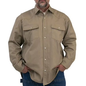 Camisa de Trabajo de Algodón Personalizada para Mecánico, Manga Corta, Uniforme Industrial con Protección Antiencogimiento, Ropa de Trabajo para Taller de Reparación de Automóviles, OEM - Product Image 1