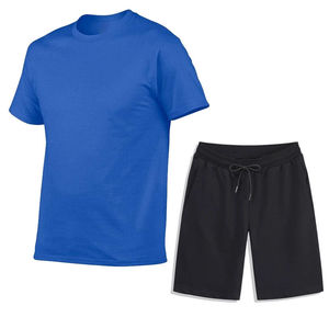 Men's White <b>T</b>-<b>Shirt</b> And Black Shorts Set Two Piece Crewneck Tee With Matching Shorts Casual Activewear Lounge Wear - Product Image 3