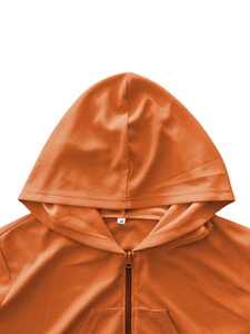 เสื้อแฟชั่นแขนยาวลำลองมีกระเป๋าซิป2025ผู้หญิงเสื้อครอปมีฮู้ดสีพื้น - Product Image 3