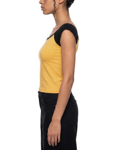 Top corto raglán para mujer, camiseta corta con mangas en contraste, top corto estilo Y2K, camiseta corta ajustada, top corto de verano, top informal para mujer. - Product Image 2