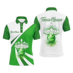 Custom Quick Dry Breathable Anti-Wrinkle 100% Polyester Short Sleeve <b>Bowling</b> Team for Shirt Sublimated Design Printed for Men - Product Image 2