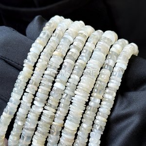 Cuentas de piedra lunar blanca natural de 5-6 mm, cuentas sueltas lisas para la fabricación de joyería, venta al por mayor por fabricante. - Product Image 5