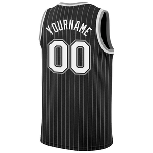 Custom Black Striped Basketball Jersey Sleeveless Mesh Adult All Seasons Sublimated Print Team and Player name basketball jersey - Product Image 2