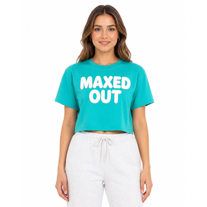 Wholesale 3D Puff Print Letter Women's Shirts Cropped TShirt Loose Fit 100% Cotton Crewneck Drop Shoulder Streetwear Fashion <b>Top</b> - Product Image 1