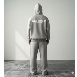 Conjunto de Sudadera con Capucha y Pantalones Deportivos con Pedrería, Ecológico, Tallas Grandes, Personalizado, de la Marca Ranzia Industry, Fabricante Mayorista de Ropa Urbana - Product Image 5