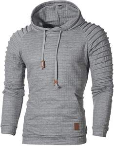 Sweat-shirts à capuche pour hommes, manches longues, cordon de serrage, décontractés, avec poches kangourou, couleur noire, sweat-shirts à capuche pour hommes - Product Image 5