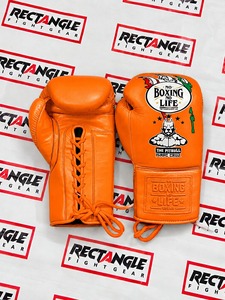 No Boxing No Life Guantes de Boxeo Ligeros de Cuero con Agarre para Entrenamiento y Sparring, con Cordones, Dedos Completos, Transpirables y Antideslizantes - Product Image 1