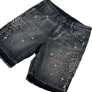 Mens Top Quality Denim Jorts USA Style Vintage Washed Jean <b>Shorts</b> Relaxed Fit Streetwear Fashion Bottoms - Product Image 2