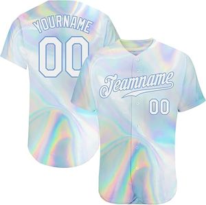 เสื้อเบสบอลซอฟต์บอลแบบกำหนดเองสำหรับทุกเพศ ดูดซับความชื้น พิมพ์ลายแบบระเหิด คอวี แขนสั้น ปักชื่อส่วนตัว - Product Image 1