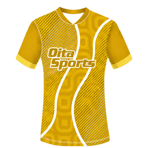 Ensemble short et maillot de rugby jaune moutarde et blanc, manches courtes, col en V, motif géométrique, uniforme d'équipe personnalisé, respirant, pour l'entraînement et le sport - Product Image 3