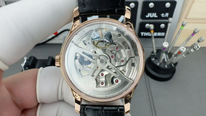 Reloj de Hombre Mecánico Automático, Clásico y Retro de Lujo, con Bisel en Oro Rosa, Esfera Negra, para Banquetes de Negocios, Citas Casuales - Product Image 5