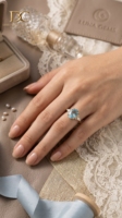 Bague en or massif 14 carats avec diamant de laboratoire et pierre bleue Paraiba de laboratoire, bijoux fins pour femme, cadeau de mariage, bijoux sur mesure
