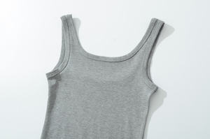 High Quality Solid T-<b>shirt</b> Tank Top Seamless Streetwear Stretch Rib Knit Sleeveless Casual Tank Top Women - Product Image 6
