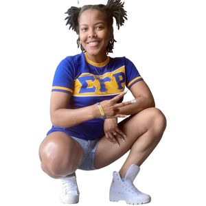 Camiseta Premium Azul Rey con Letras Griegas de Sigma Gamma Rho, Estilo Casual y Urbano, Algodón Suave - Product Image 6