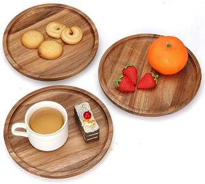 Elegante Bandeja de Madera para Servir Té, Café y Aperitivos a un Precio Económico, Plato de Madera Hecho a Mano Ecológico - Product Image 5