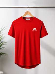 Camiseta de Manga Corta para Hombre, Marca AMY, 100% Algodón, Casual, Sólida, Transpirable, Corte Regular, Personalizable con Logotipo Bordado en la Parte Delantera, Venta al Por Mayor - Product Image 1