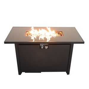 25 H X 42 W Steel Outdoor <b>Fire</b> <b>Pit</b> <b>Table</b> with Lid Durable and Stylish for Year-<b>Round</b> Use - Product Image 2