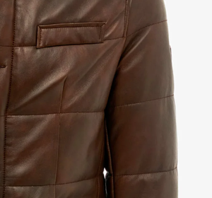 Veste en toile et cuir tendance pour homme, style streetwear, coupe-vent et imperméable, 200 grammes de rembourrage, nouvelle collection - Product Image 5