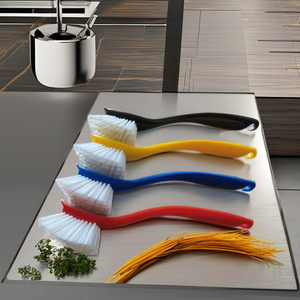 Cepillo de Limpieza para Fregadero de Larga Duración con Cerdas de Nylon Resistentes y Mango Largo para Uso en la Cocina, Cepillo para Platos Portátil - Product Image 3