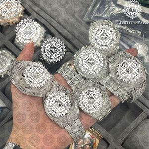 Reloj de Cuarzo Analógico de Acero Inoxidable de Lujo Charm Jewellis, Esfera Redonda de 38 mm con Incrustaciones de Diamantes, Cierre Plegable, Unisex - Product Image 6