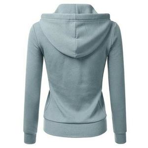 Sudadera con capucha con cremallera de poliéster en blanco con estampado personalizado de talla estadounidense para sublimación, sudaderas con capucha de gran tamaño con sensación de algodón y hombros caídos para mujer - Product Image 6