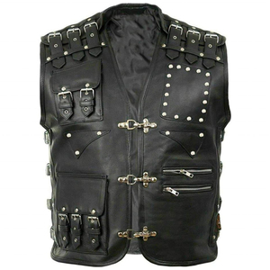 Gilet de motard sans manches sur mesure pour homme, couleur et logo personnalisables, vêtement en cuir respirant pour moto, toutes tailles, haute qualité - Product Image 4