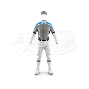 Custom <b>Baseball</b> Jersey Men's Short Sleeve Gray Blue Team Number Print Moisture Wicking Polyester Uniform Adult Regular Fit - Product Image 2