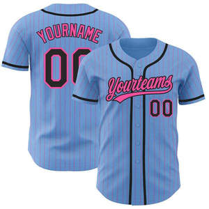 Maillot de baseball noir à manches courtes boutonné avec nom d'équipe, bordure verte, en maille, pour homme - Product Image 2