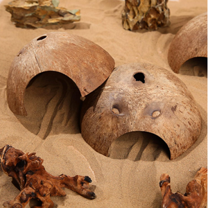 ที่หลบภัยสำหรับสัตว์เลื้อยคลานจากเปลือกมะพร้าวขายส่ง, ถ้ำสำหรับกิ้งก่า แมงมุม ปลาในตู้ปลา, บ้านสัตว์เลี้ยงขนาดเล็กที่เป็นมิตรกับสิ่งแวดล้อมจากโรงงานในเวียดนาม - Product Image 5