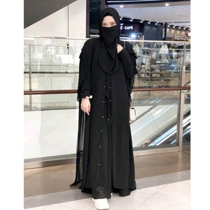 Fashion Three Layer Niqab With Integrated Hijab Luxury Muslim Women Abaya - Product Image 2