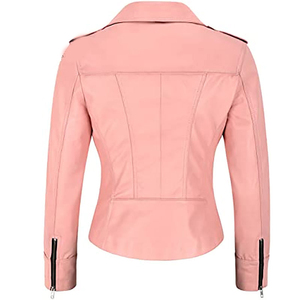 <b>Women</b> Leather <b>Jacket</b> Minimal Style Front Closure Soft Premium Casual Fashion Outerwear Custom OEM ODM Wholesale Factory - Product Image 6