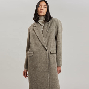 Winter <b>Collarless</b> Long <b>Women's</b> Wool Coats <b>Women</b> <b>Jacket</b> - Product Image 3