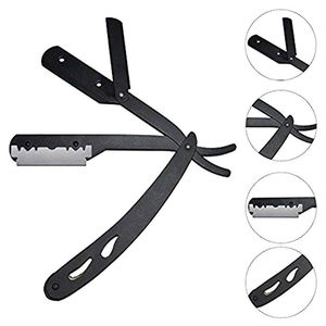 Professional Folding Barber Straight <b>Razor</b> Super Stainless Steel <b>Single</b> <b>Blade</b> Plastic Handle-Reusable for Bikini Face Shaving - Product Image 6