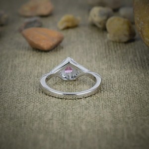 Bague en argent sterling 925 avec kunzite rose créée en laboratoire, bijoux en pierres précieuses faits à la main, cadeau élégant pour femme, bague tendance - Product Image 3